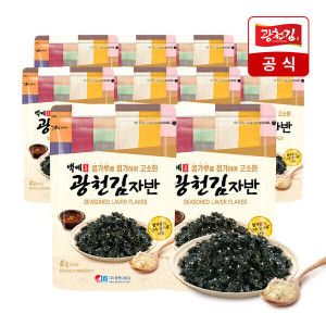 상품 이미지: (신선집중) 광천김 백제 돌김 김자반 40g x 10봉 / 참기름과 들기름으로 볶아 바삭바삭한 김자반