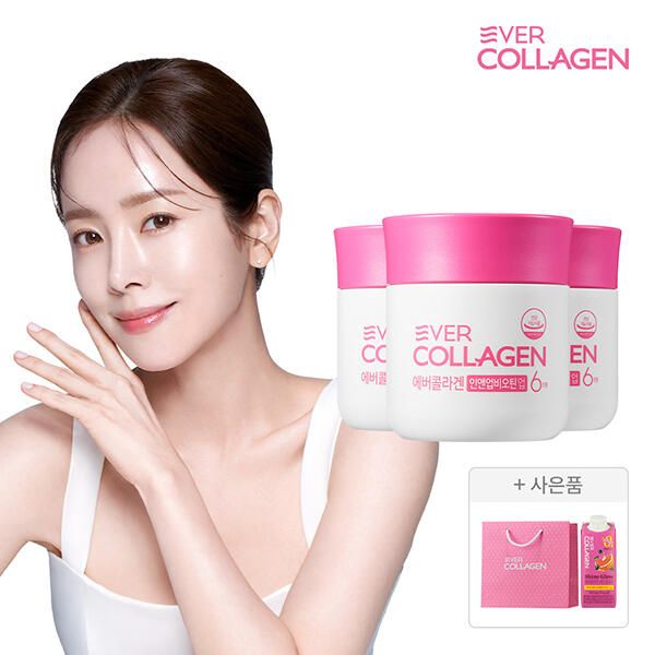 상품 이미지: 에버콜라겐 인앤업 비오틴 업 6주분, 3개 + 증정 (마시는콜라겐 샤인글로우, 1개+쇼핑백)