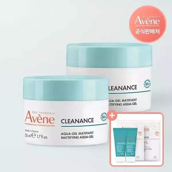 상품 이미지: 아벤느 클리낭스 아쿠아 크림 인 젤 50ml 2개+ 클렌징젤 15ml 2개+제라캄 로션 10ml 2개 증정