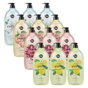 상품 이미지: 샤워메이트 프레시 바디워시 4종 1.2kg 3개 / 유자 피치 베리 코튼