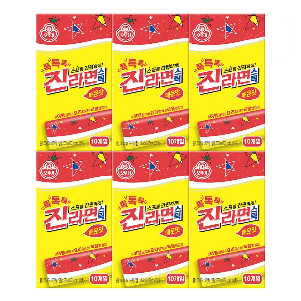 상품 이미지: 오뚜기 톡톡톡 진라면 스틱 매운맛 50g, 6개