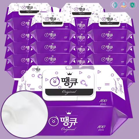 상품 이미지: 원조 물티슈 100매 10팩 스킨케어 필수품 순수 성분 피부 무해 보습 클리닝 건강 용품 아름다움을 위한