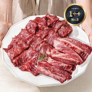 상품 이미지: (신선집중) 1++NO.9 등급 한우 갈비 구이모듬 400g (냉장) 갈비살+눈꽃로스