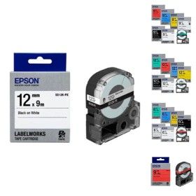 상품 이미지: ( EPSON) 라벨테이프 12mm ( SS12K 흰색 검정)/엡손/라벨/프린터/테이프/앱손/터치/컬러/라벨지/리필/칼라