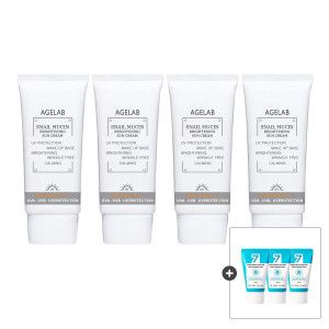 상품 이미지: (4개) 속건조 잡아주는/눈시림없는 스네일 뮤신 선크림 70ml +소다클폼30ml 3개 증.정