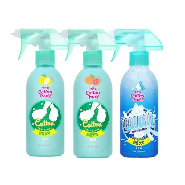 상품 이미지: 온더바디 발을씻자 코튼풋샴푸 레몬, 385ml, 1개 + 자몽, 1개 + 쿨링, 1개