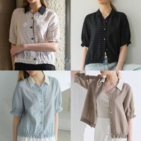 상품 이미지: 26SS Authentic Flax 린넨 블렌딩 썸머 셔츠 블라우스 3종 DM262F0308SH
