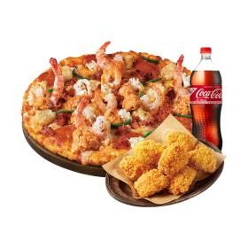상품 이미지: (도미노피자) (오리지널)랍스터 슈림프 L + 콘 크런치 치킨 + 콜라 1.25L