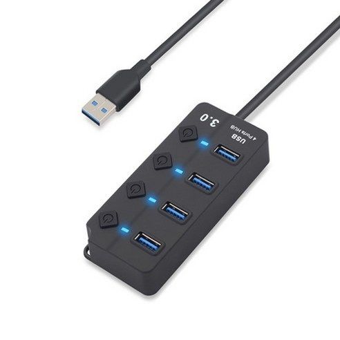 상품 이미지: 셀인스텍 USB3.0 4포트 개별스위치 USB확장 연장 USB허브
