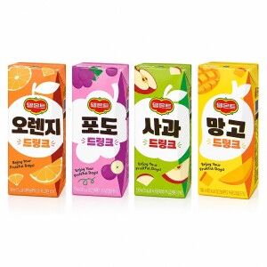 상품 이미지: 델몬트 음료 32팩 190ml (망고/오렌지/사과/포도) 쥬스 팩음료 망고주스 오렌지주스 사과주스 포도주스