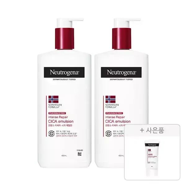 상품 이미지: 뉴트로지나 인텐스 리페어 시카 에멀젼 450ml, 2개+증정(인텐스 리페어 시카 에멀젼 88ml, 1개)