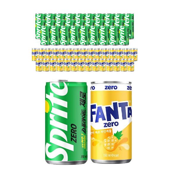 상품 이미지: 스프라이트 제로 190ml, 30개 + 환타 제로 파인, 190ml, 30개