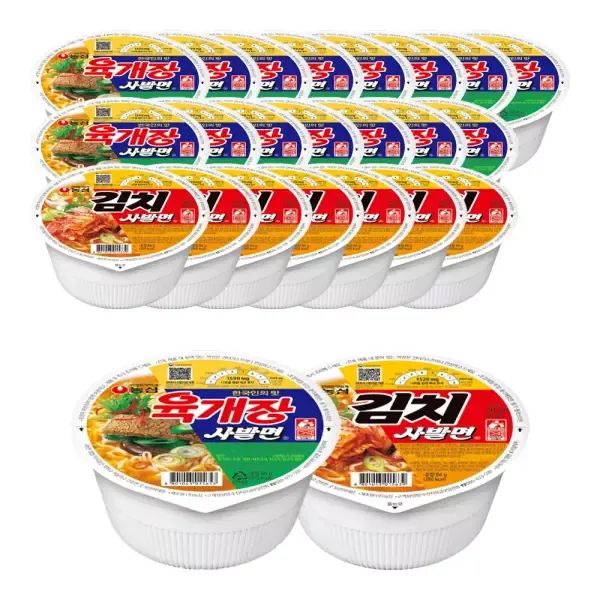상품 이미지: 농심 사발면 혼합 24개 (육개장사발면16+김치사발면8)