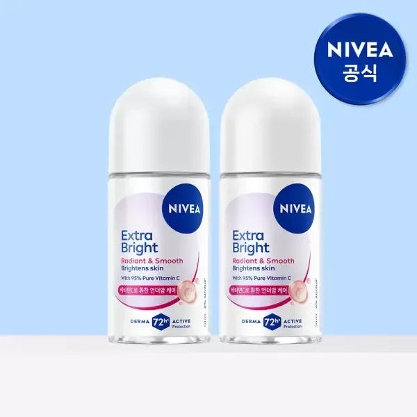 상품 이미지: 니베아 데오드란트 롤온 엑스트라 브라이트 50ml 2개