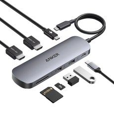 상품 이미지: 앤커 나노 USB-C 8-in-1 듀얼 디스플레이 허브 A210B, 1개, 그레이
