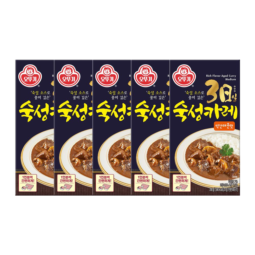 상품 이미지: 오뚜기 3일숙성카레 고형 약간매운맛, 200g, 5개