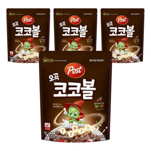상품 이미지: 포스트 오곡 코코볼 시리얼, 1kg, 4개