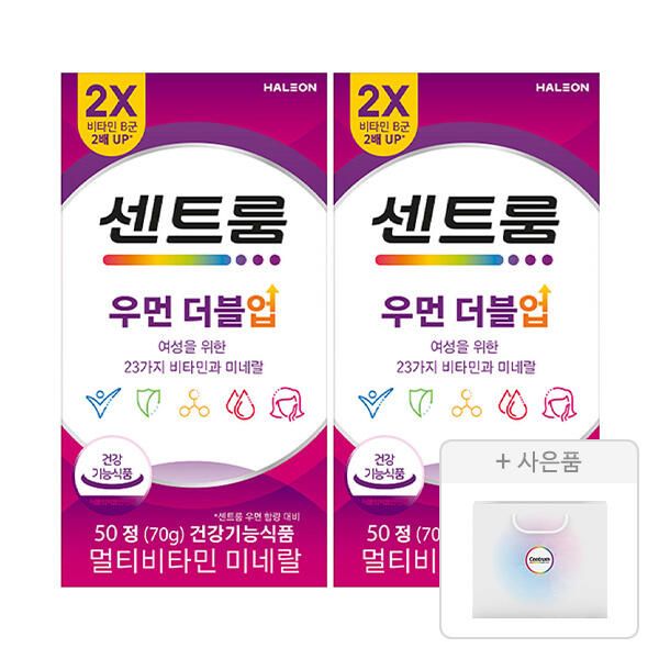 상품 이미지: 센트룸 우먼더블업 멀티비타민미네랄(50정), 2개 + 증정(쇼핑백, 1개)