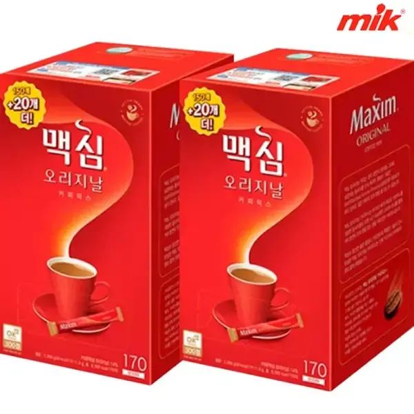 상품 이미지: 맥심 오리지날 커피믹스 170T X 2개 [모카골드/화이트골드/슈프림/제로/카누/다크/마일드/라떼]