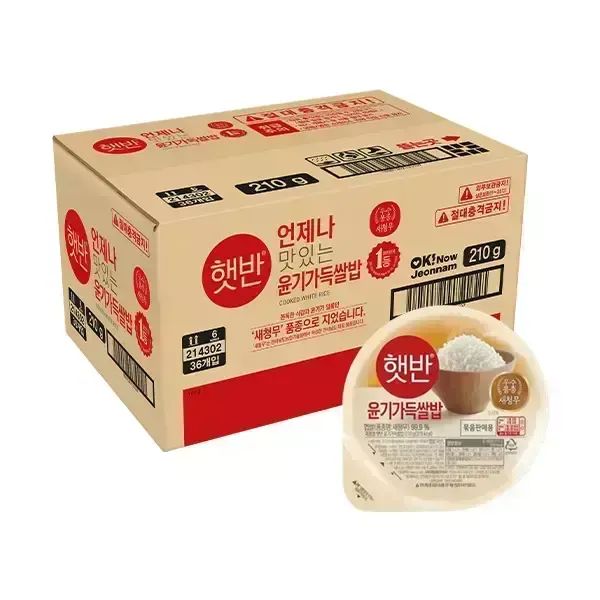 상품 이미지: CJ 햇반 윤기가득쌀밥 210g, 36입, 1개