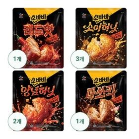 상품 이미지: CJ고메 소이허니순살 240G x 3 + 양념순살 240G x 2 + 마쏘킥 순살 240G x 1 + 레드핫순살240G x 1