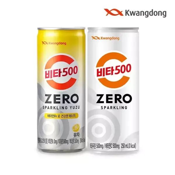 상품 이미지: [본사직영] 광동 비타500 혼합 (제로스파클링캔+유자스파클링캔) 250ML 48입