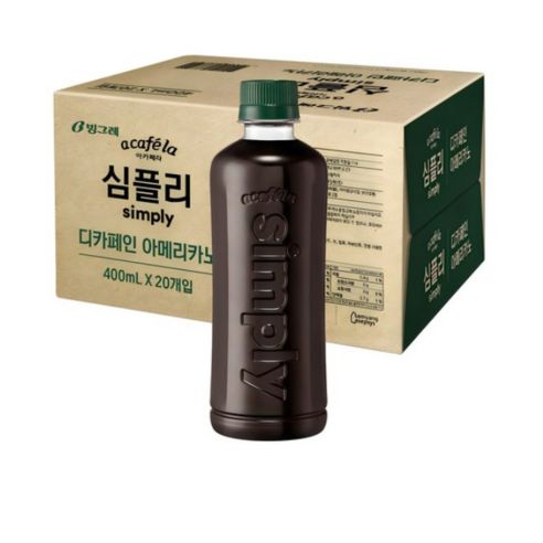 상품 이미지: 아카페라 심플리 디카페인 아메리카노 무라벨, 400ml, 20개