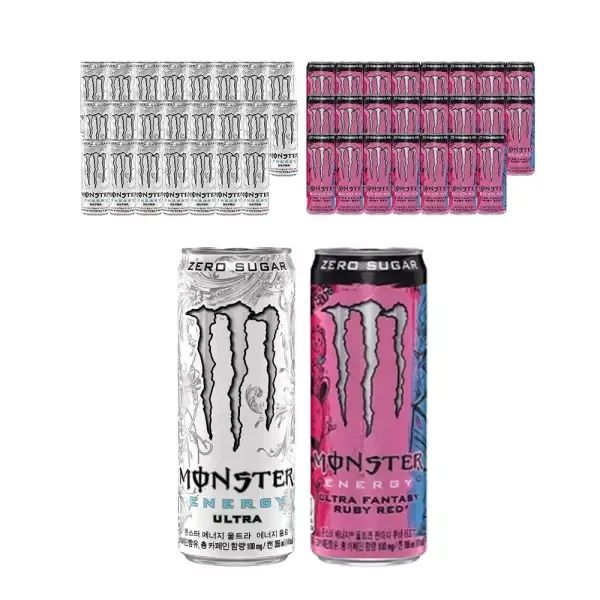상품 이미지: 몬스터 에너지 울트라, 355ml, 24개 + 판타지 루비레드, 355ml, 24개