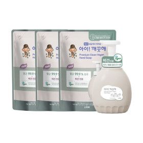 상품 이미지: 아이깨끗해 프리미엄 비건 핸드워시 무향  450ml 본품 용기 1개 + 400ml 리필 3개