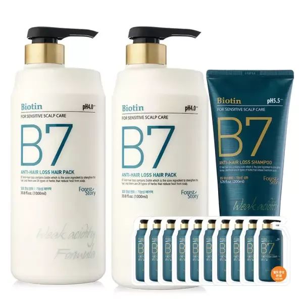 상품 이미지: B7 약산성 탈모 헤어팩 / 1000ml+1000ml+200ml+샴푸10매