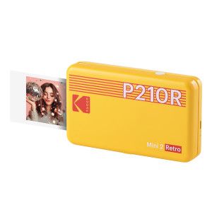 상품 이미지: 코닥 미니2 레트로 P210R (카트리지 8매 내장) (옐로우) 포토프린터  사진인화기 휴대용 블루투스