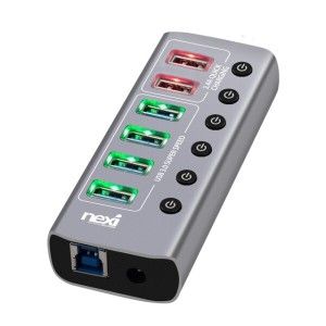 상품 이미지: USB3.0 4포트 + 충전 2포트 허브 유전원 NX826 uNo