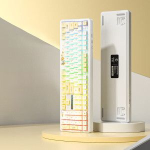 상품 이미지: Aula 독거미 F108 유무선 기계식 키보드 풀배열 사무실용 저소음축 화이트-골드(재고보유)