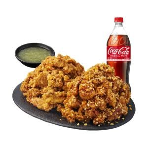 상품 이미지: (노랑통닭) (순살/뼈)반반치킨(우도 땅콩/후라이드)+콜라1.25L