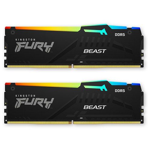 상품 이미지: [공식수입사] Kingston DDR5-6000 CL30 FURY Beast RGB 블랙 패키지 (32GB(16Gx2)) 코잇