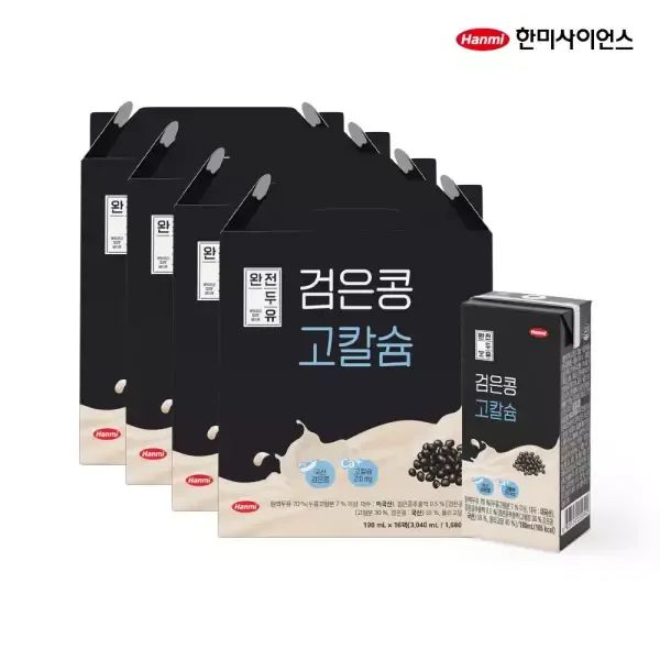 상품 이미지: [소비기한 2026-09-20까지] 완전두유 검은콩 고칼슘 64팩 (190ml x 16팩 x 4박스)