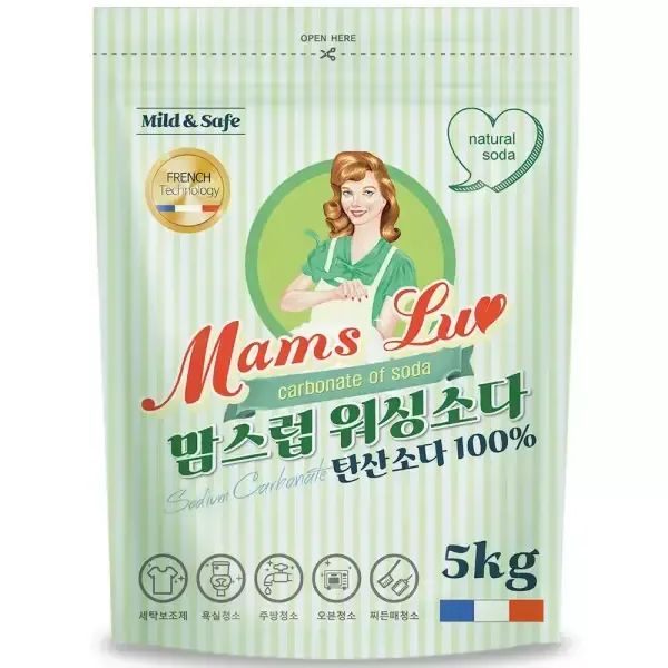 상품 이미지: 맘스럽 땀냄새제거 천연100%워싱소다5kg/ 청소고수 필수품 천연 가루세제 모음