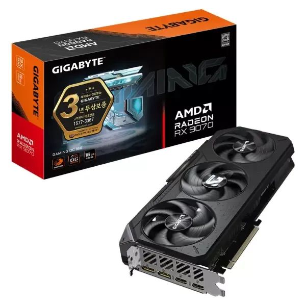 상품 이미지: GIGABYTE 라데온 RX 9070 XT GAMING OC D6 16GB 제이씨현