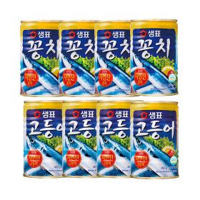 상품 이미지: 샘표 통조림 꽁치4+고등어4 (총 8캔)