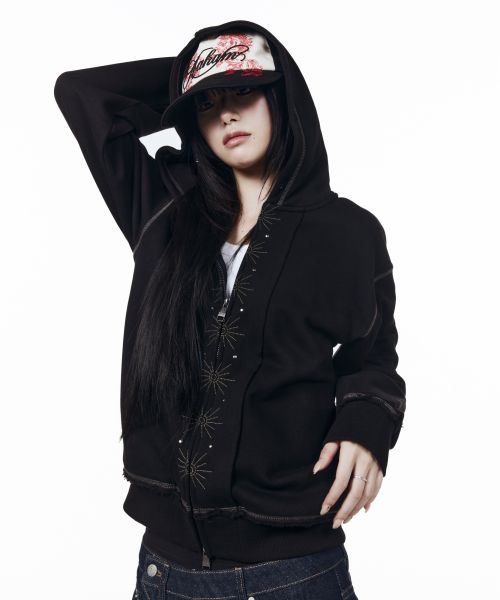 상품 이미지: Starburst Zip-Up Hoodie (Black)