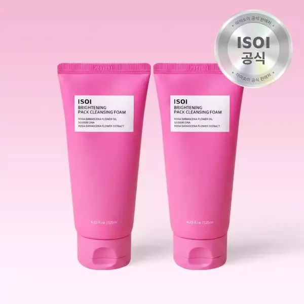 상품 이미지: 아이소이 브라이트닝 팩 클렌징 폼(로즈PDRN 세럼팩폼) 125ml 2개