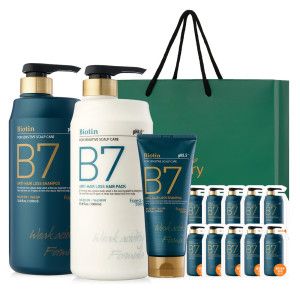 상품 이미지: B7 약산성 탈모 샴푸 선물세트 +탈모 헤어팩 1000ml+1000ml+200ml+10매+(쇼핑백or핸드크림)