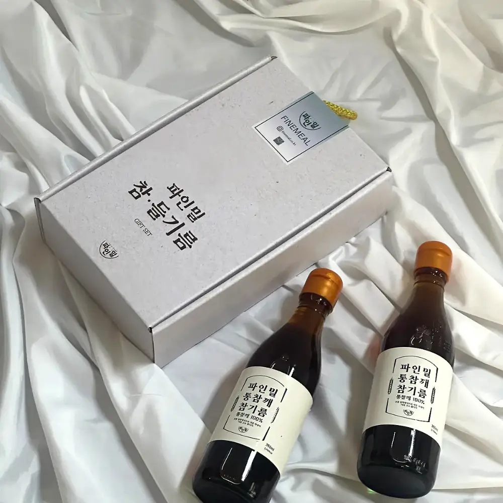 상품 이미지: [선물세트] 파인밀 전통압착 100% 통깨 참기름 들기름 350ml 2병