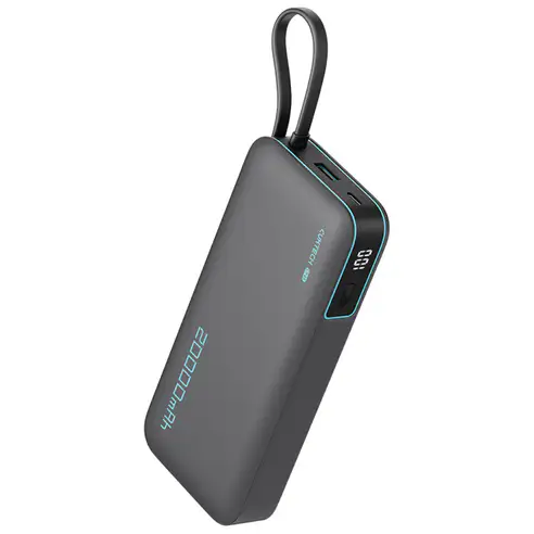 상품 이미지: 쿡테크 55W 20000mAh 대용량 일체형 보조배터리 고속 충전 보조배터리 LED 전력 표시 삼성 45W 갤럭시 S25/S26 울트라 등 호환