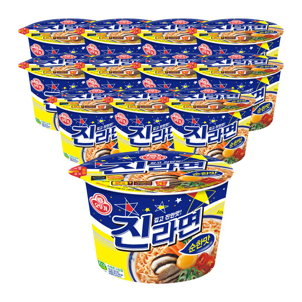상품 이미지: 오뚜기 진라면 순한맛 큰컵라면 110g, 12개
