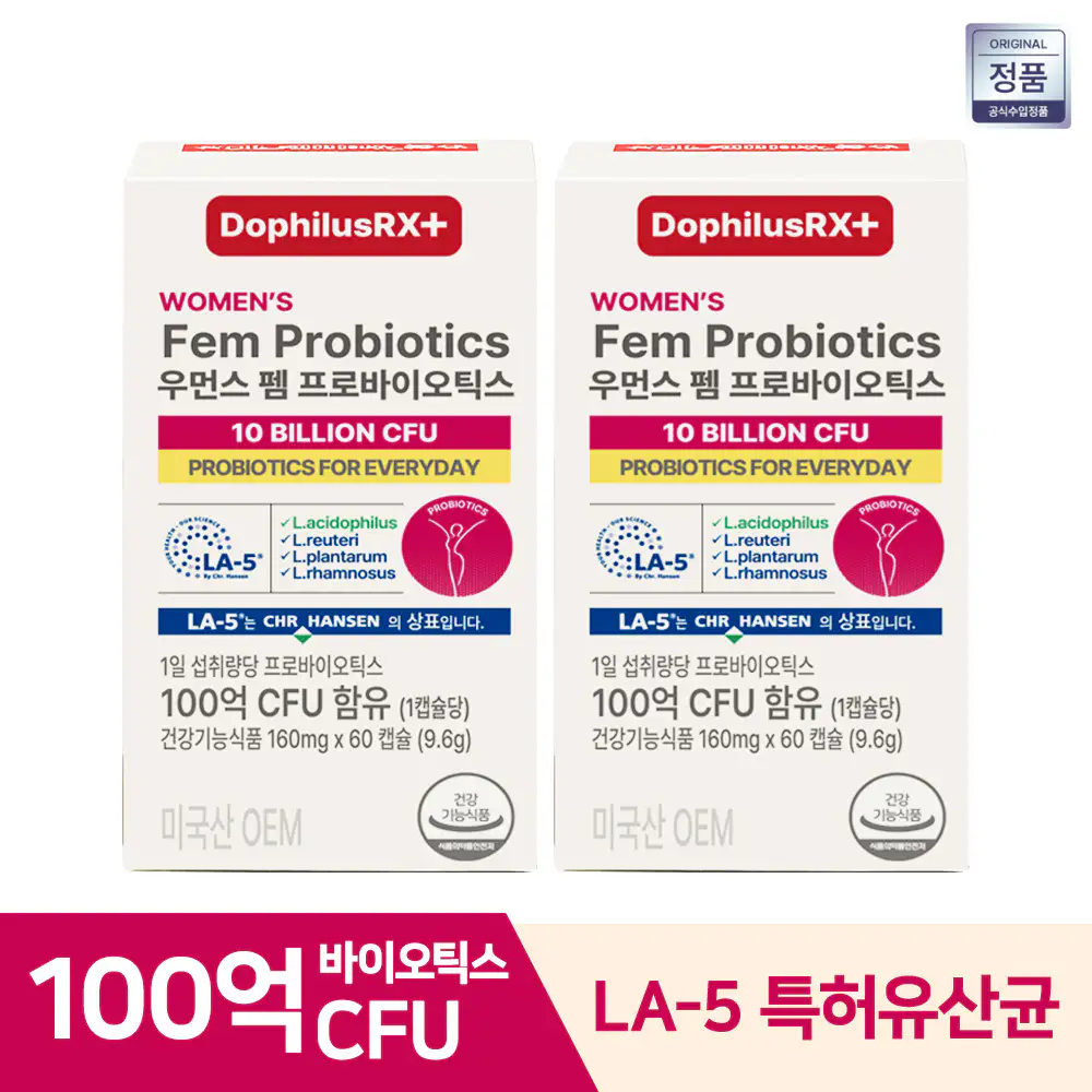 상품 이미지: 펨 도피러스알엑스 100억 장건강 유산균 프로바이오 60캡슐, 2개