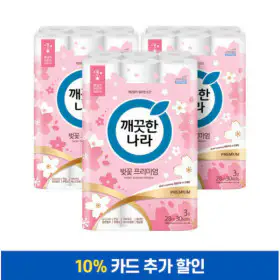 상품 이미지: 깨끗한나라 벚꽃 프리미엄 28m 30롤 3팩