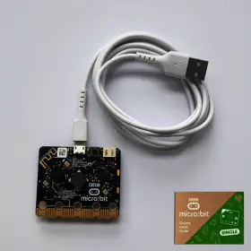 상품 이미지: 마이크로비트 V2.2 보드 + 코딩케이블(1.5m) (고급 USB Micro B Cable)(eBook링크제공)(Retail Pack)