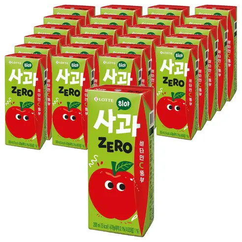 상품 이미지: 롯데칠성음료 히야 제로 사과, 24개, 200ml