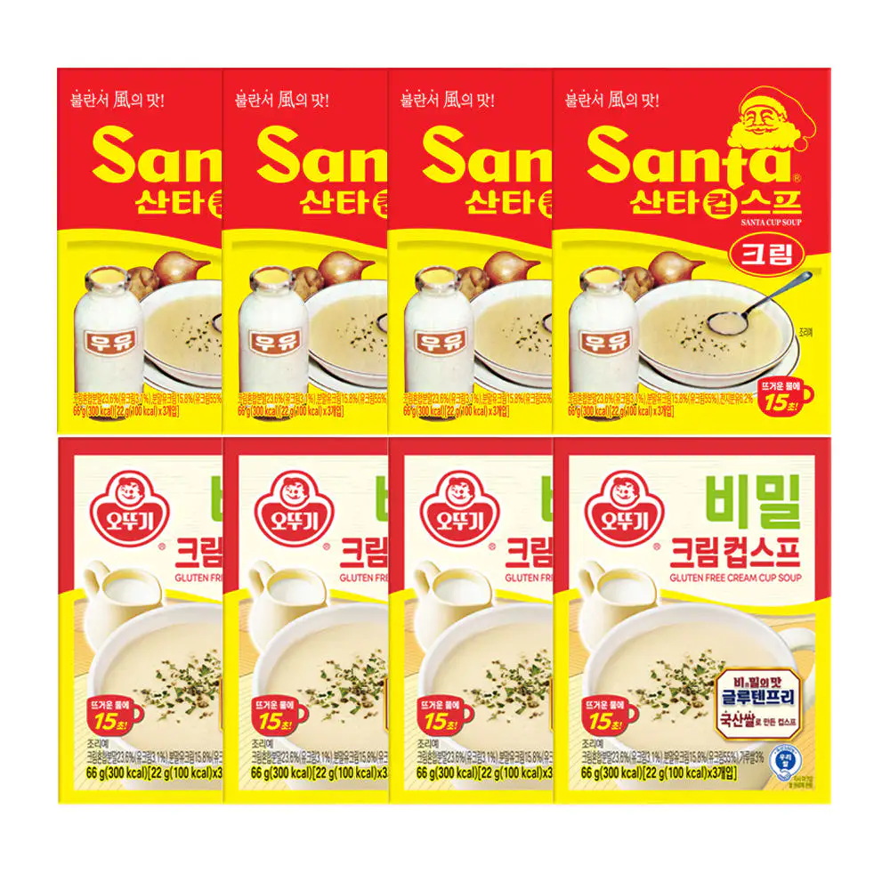 상품 이미지: 오뚜기 산타컵스프크림(22GX3) 4개+비밀 크림컵스프(22GX3) 4개 외 2종